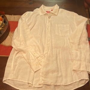 Izod-linen, Mens dress shirt. White size large! Super soft!